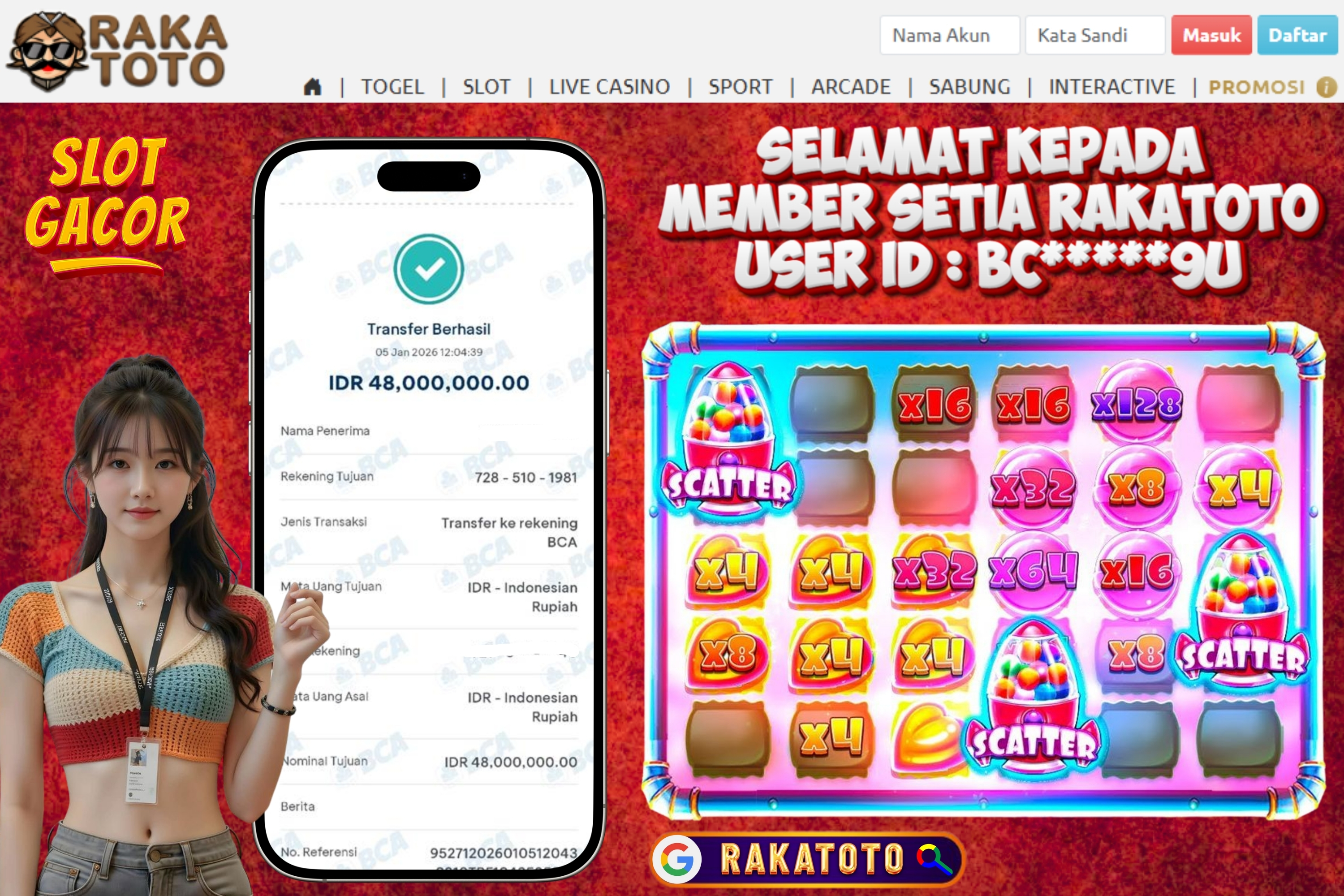 SELAMAT ATAS KEMENANGAN UNTUK MEMBER #RAKATOTO