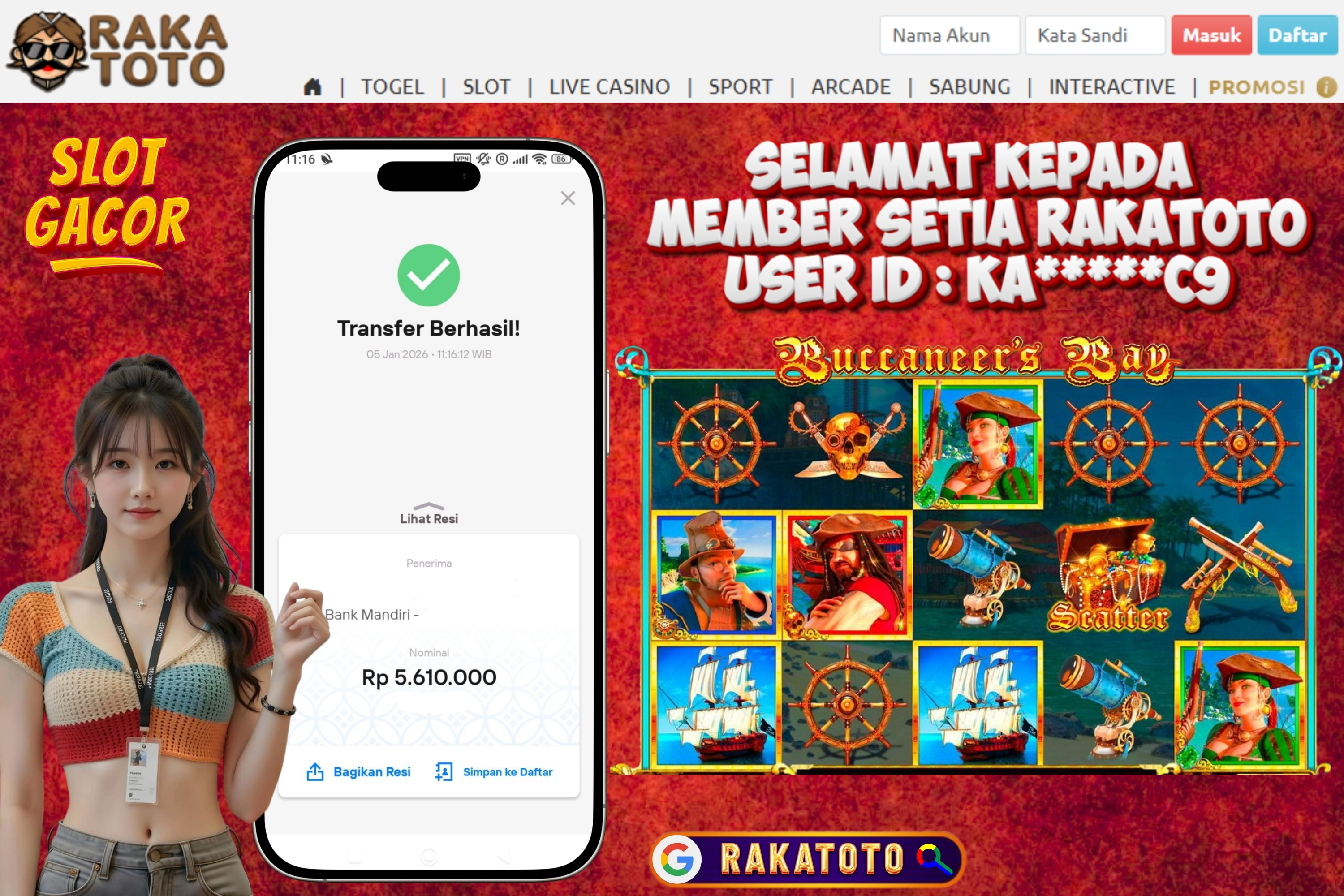 SELAMAT ATAS KEMENANGAN UNTUK MEMBER #RAKATOTO