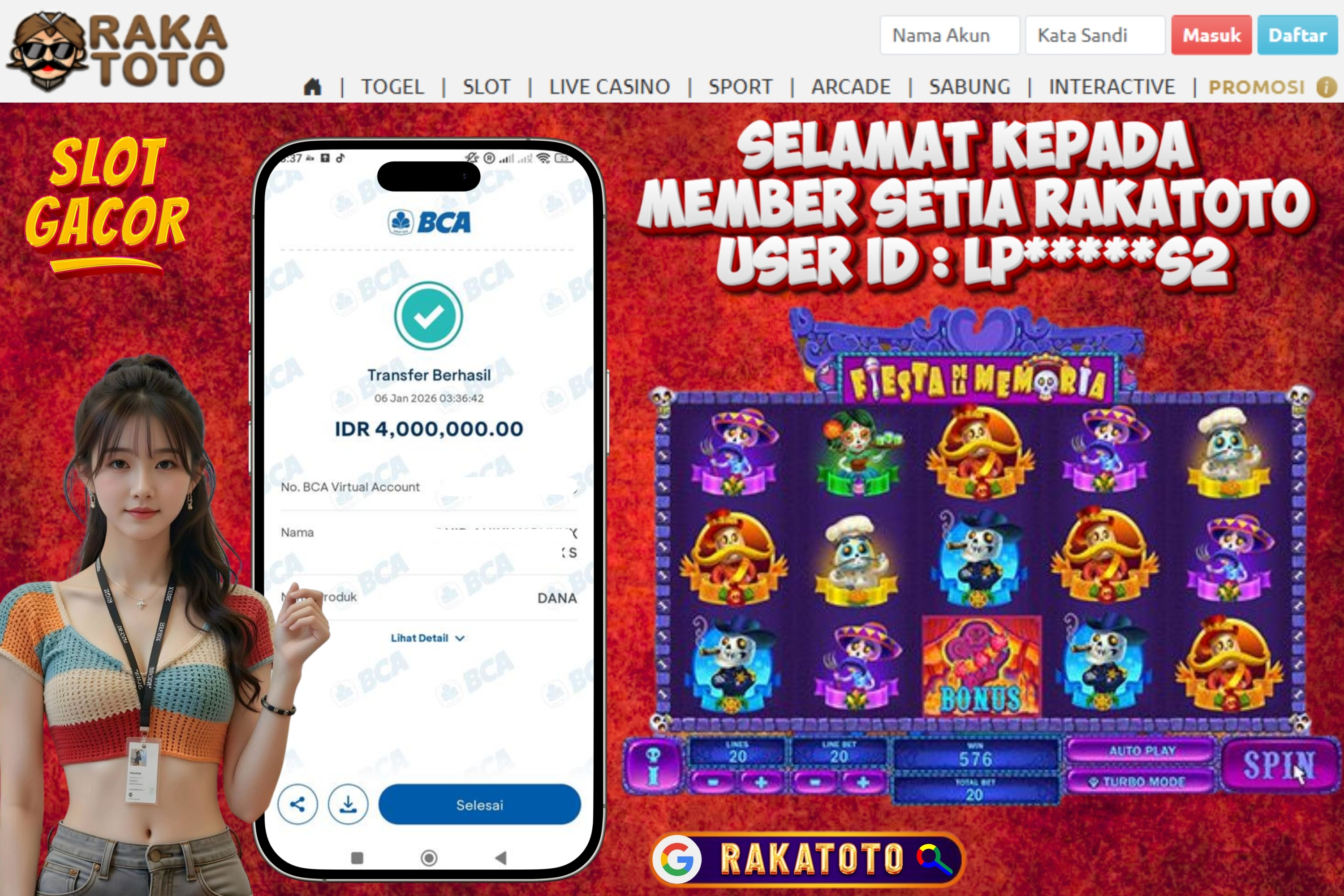 SELAMAT ATAS KEMENANGAN UNTUK MEMBER #RAKATOTO