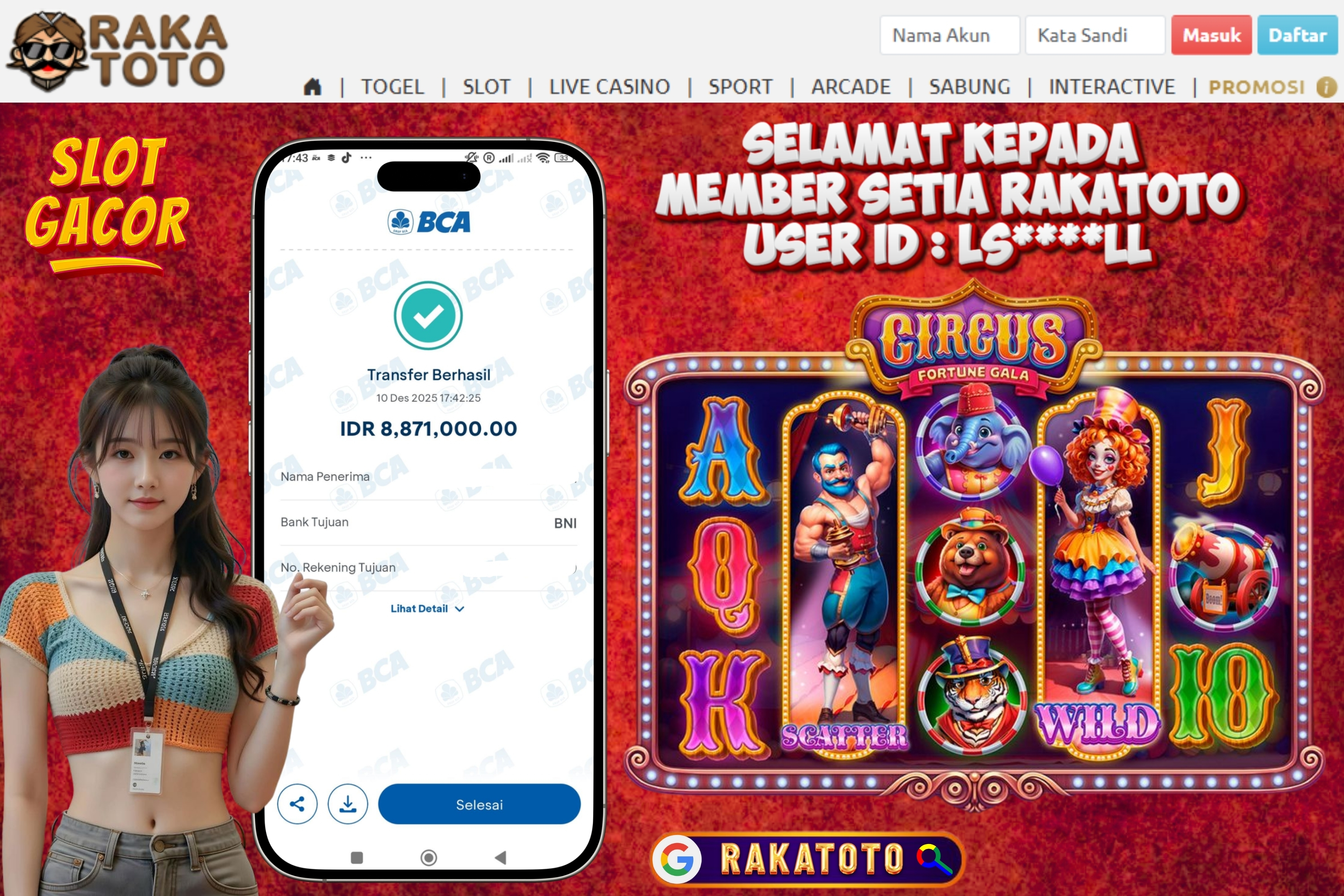 SELAMAT ATAS KEMENANGAN UNTUK MEMBER #RAKATOTO