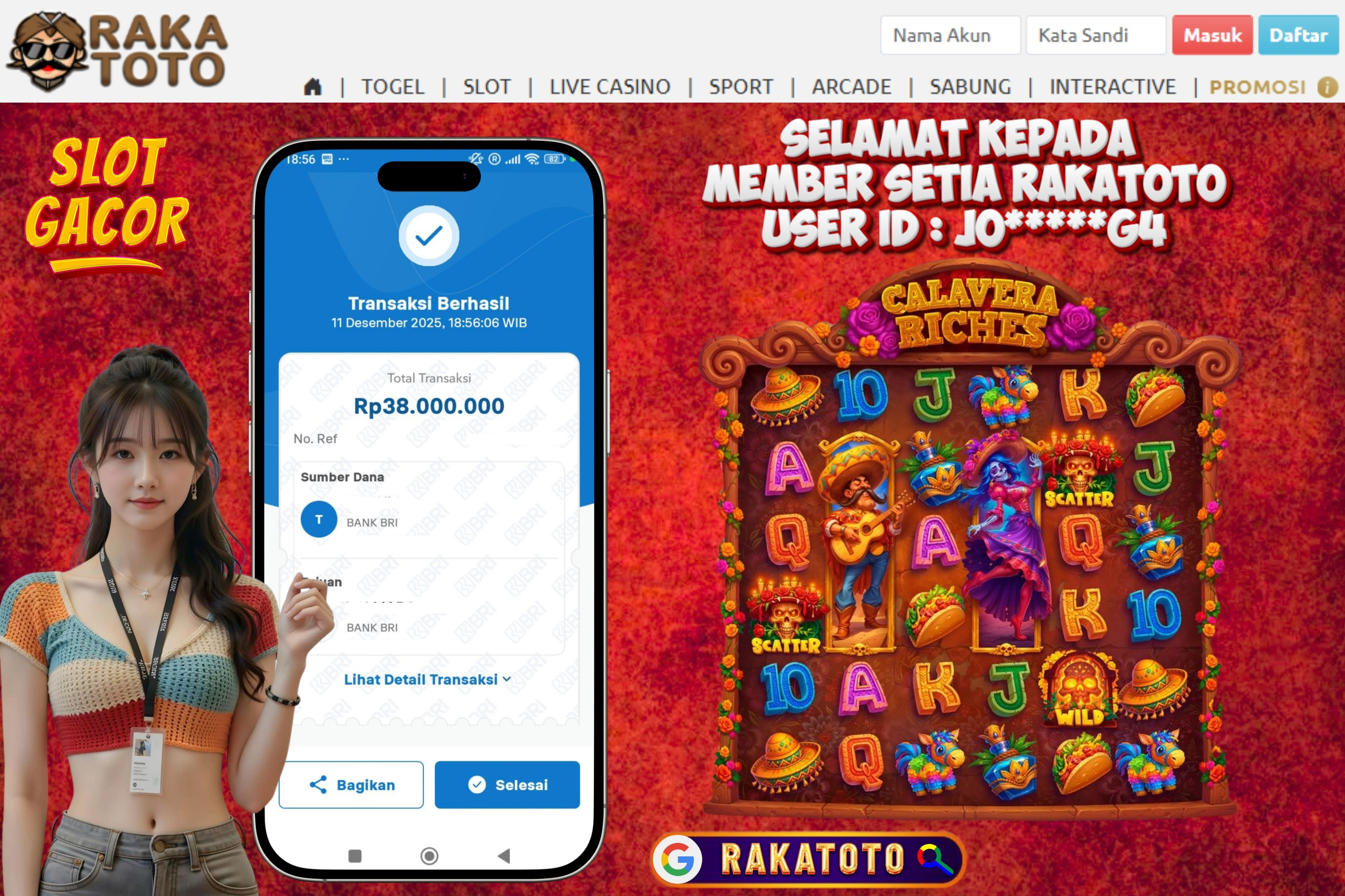 SELAMAT ATAS KEMENANGAN UNTUK MEMBER #RAKATOTO