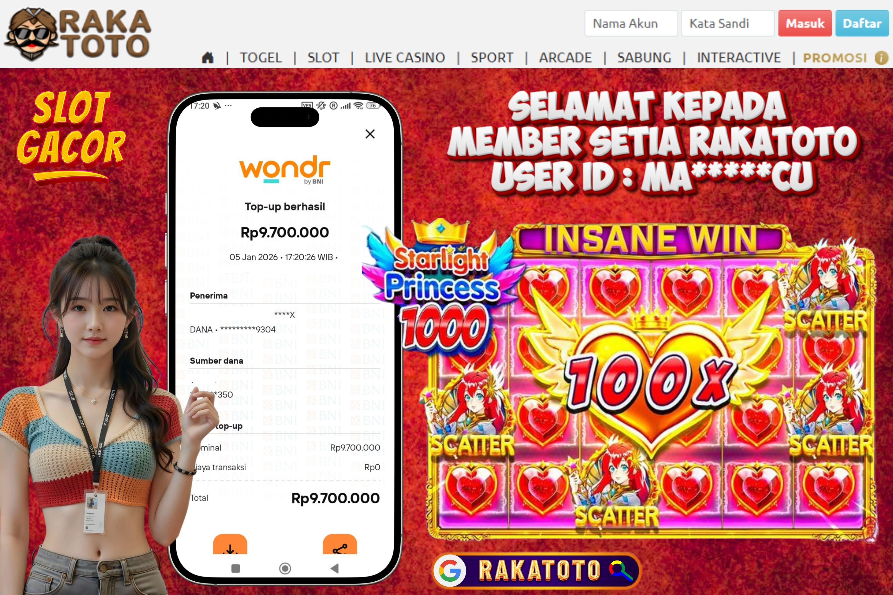 SELAMAT ATAS KEMENANGAN UNTUK MEMBER #RAKATOTO